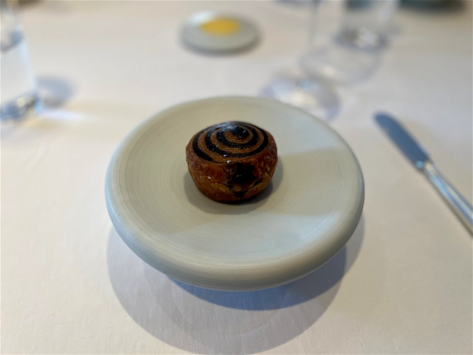 "Bread and Butter" Bitter Cocoa Laminated Brioche and Diane St Clair's Animal Farm Butter, from Bouchon Bakery