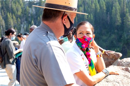 DOI Secretary Deb Haaland Visit: Overlooking Upper Falls at redesigned overlook (2)