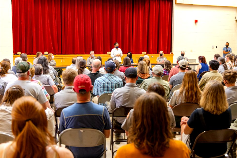 Yellowstone flood event 2022: Secretary Haaland meets with Yellowstone employees impacted by the flood (2)
