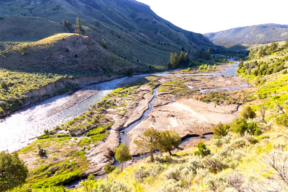Yellowstone flood event 2022: Gardner River near Laval Creek footbridge
