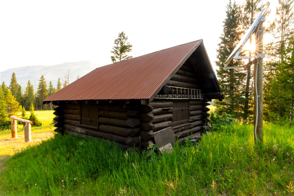Heart Lake Patrol Cabin: barn northeast view
