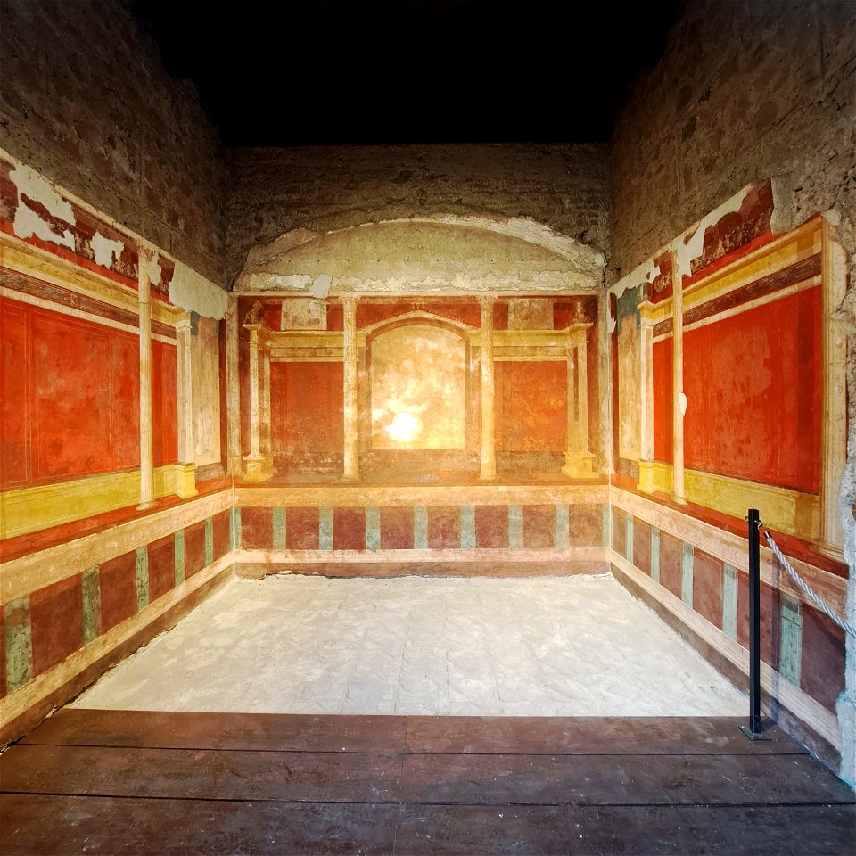 Straight view House of Augustus Roman Forum Rome Italy