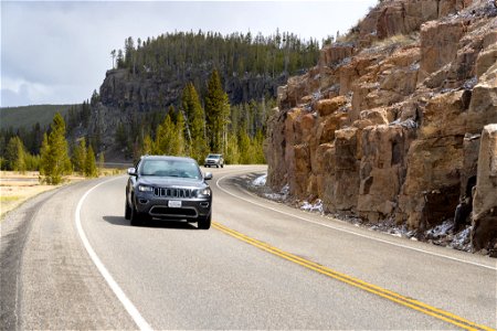 Rock cut near Obsidian Cliff