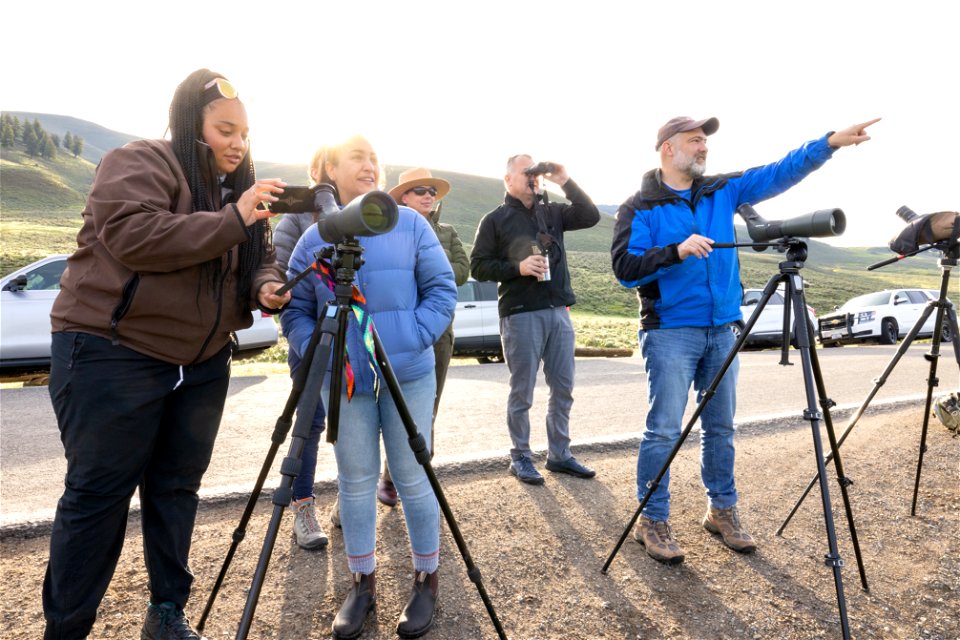DOI Deputy Secretary Visit: watching wolves in Lamar Valley