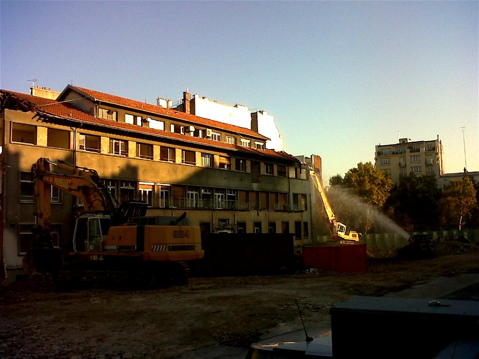 La destruction du batiment Maurice Lamy, Hôpital Necker-Enfants malades