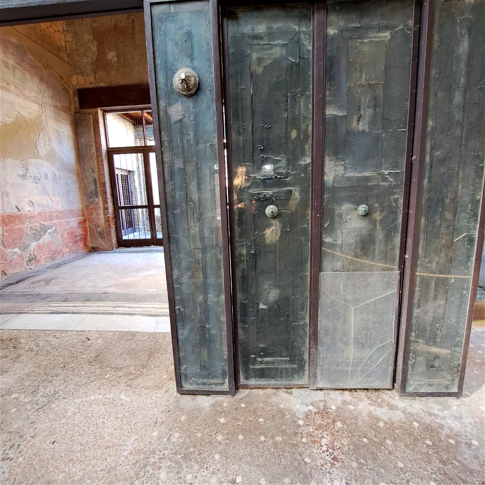 Closer View Door House of Wooden Partition  Herculaneum Italy