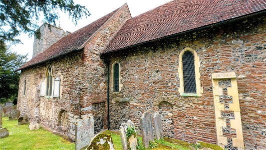 St Martin's Church, Canterbury. Roman Tiles in the walls.