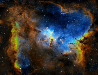 Heart Nebula NGC 896 (HSHO) - enhanced color saturation photo
