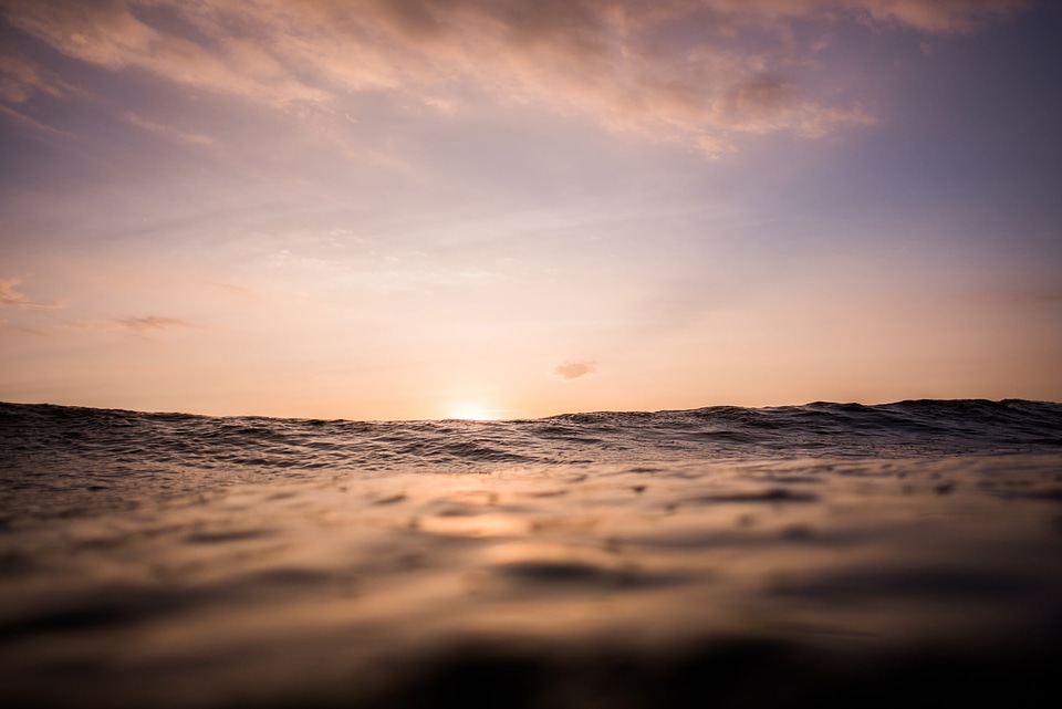 Ocean, Waves and Sunset