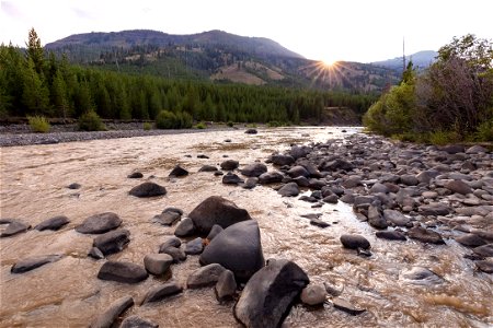 Sunset views along Lamar River photo