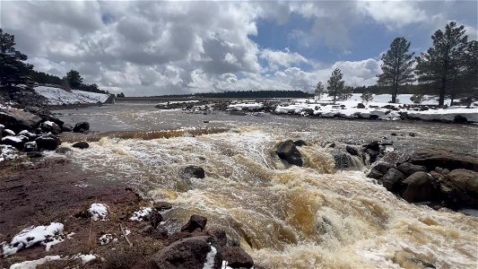Upper Lake Mary dam overflow photo