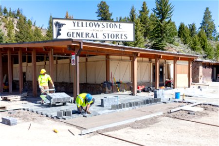 Tower General Store Project: laying pavers photo