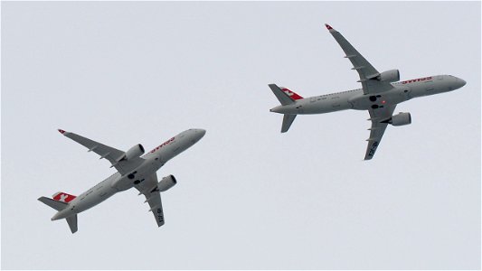 Airbus A220-300 (Bombardier CSeries CS300) HB-JCA Swiss to Zurich (19000 ft.)