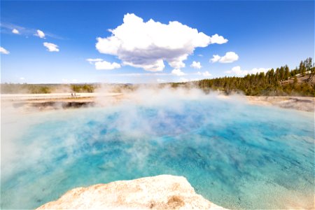 Excelsior Geyser Crater on a spring afternoon photo