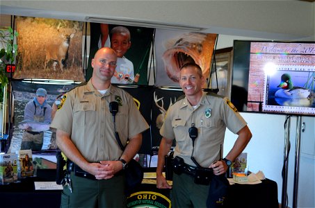 Ohio DNR Division of Wildlife law enforcement officials were on hand to talk with the public about wildlife conservation. photo