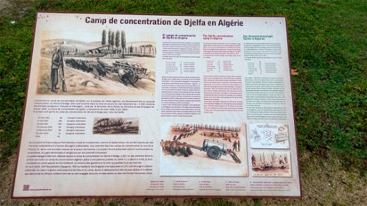 Gare du Vernet-d'Ariège : Notice d'information sur le camp de Djelfa en Algérie française