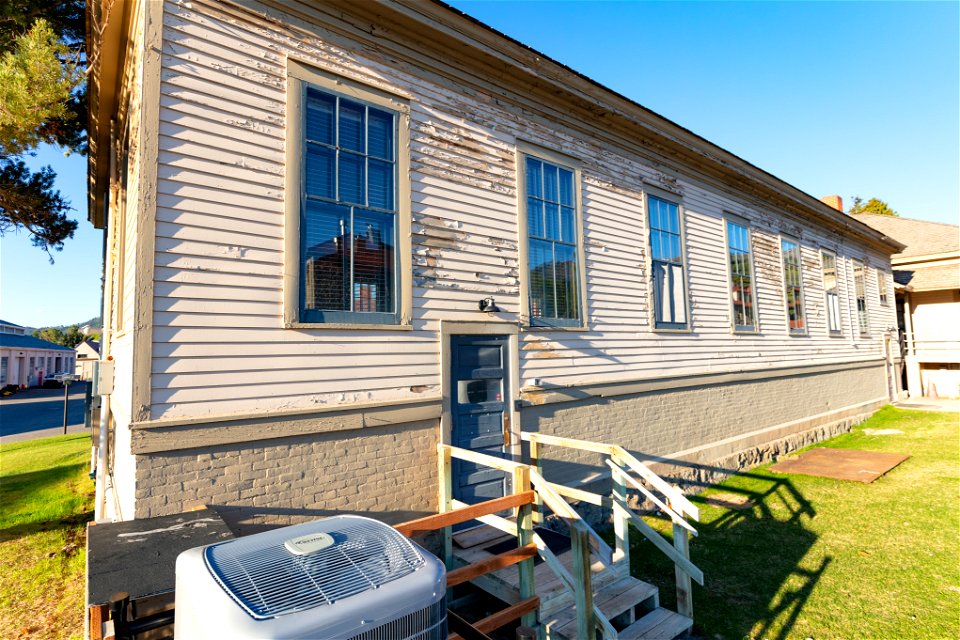 Historic Canteen building with chipping paint