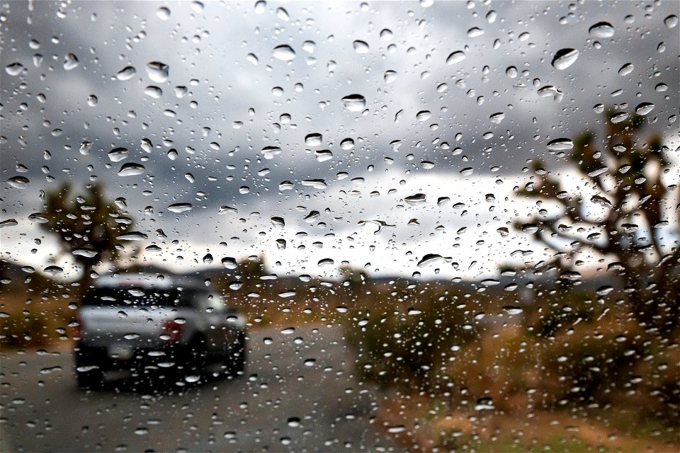 Rain on windshield photo