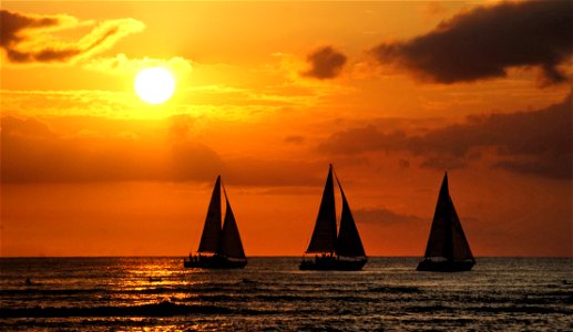 Sails in the sunset.