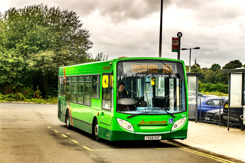 YX58DVF Nu Venture West Malling Railway Station