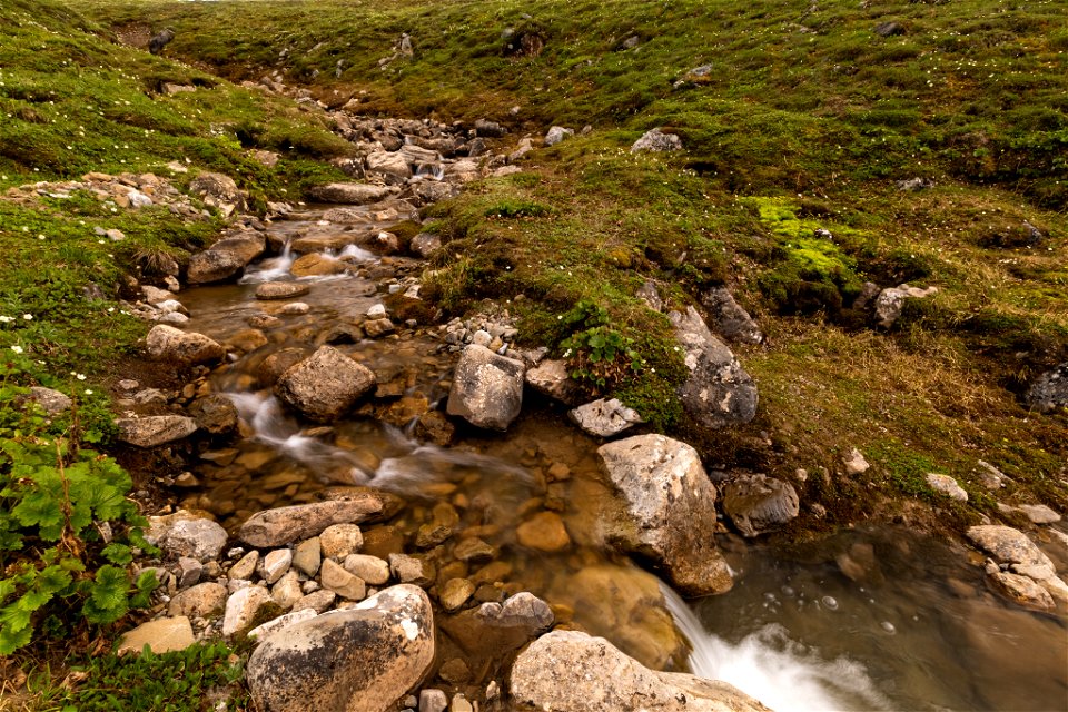 Mountain stream in Atigun Gorge