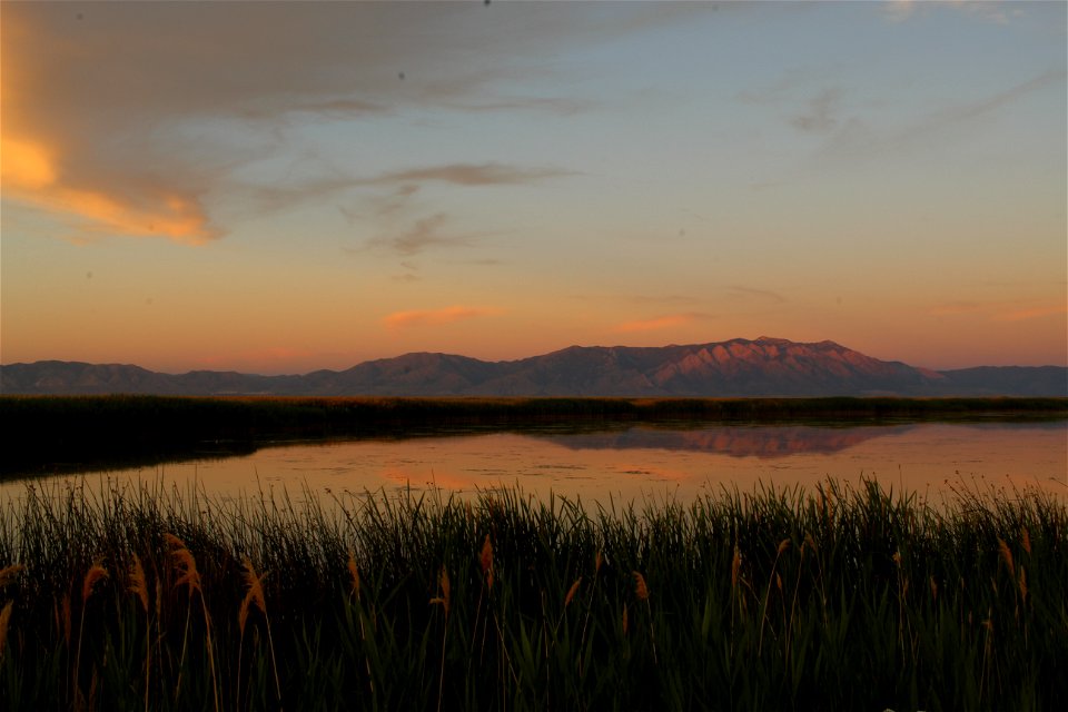 Sunset at Bear River Migratory Bird Refuge photo