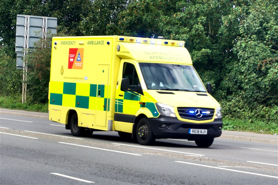Mercedes Ambulance Blue Light Emergency