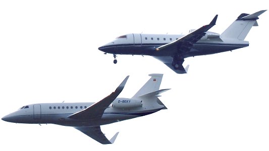 Two business jets on their way to  Oberpfaffenhofen