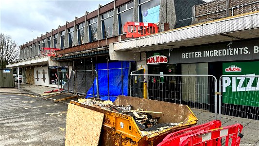 Mid Kent Shopping Centre Demolition of front canopy.