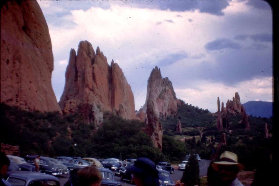 Colorado vacation showing the Garden of the Gods. 1940s Kodachrome.