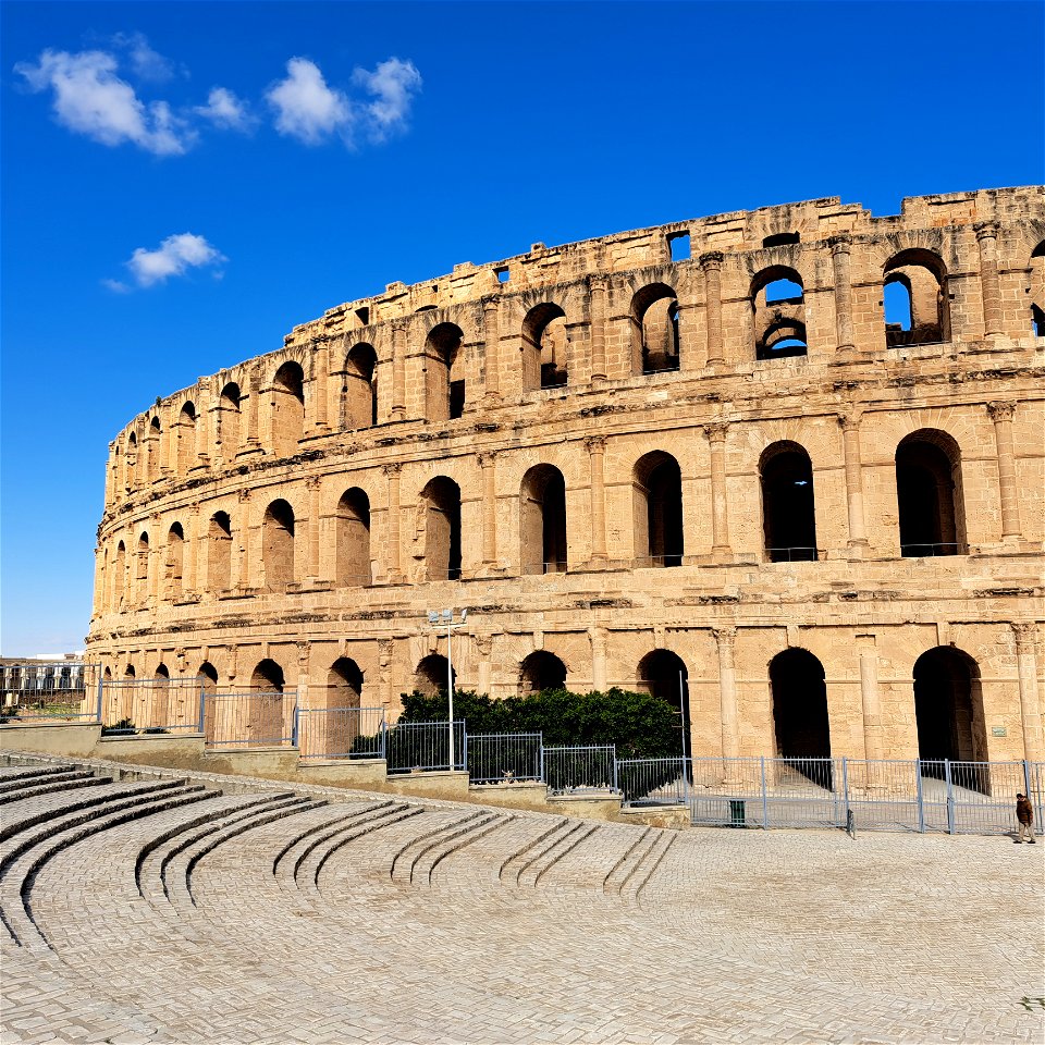 From the entrance Amphitheatre of El Jem Tunisia