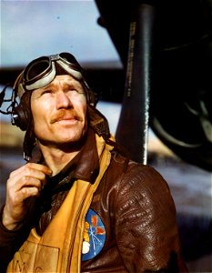 C-801 - Adak Island, Aleutians. Capt. Morgan A. Griffin San Antonio, Texas. C.O. of a fighter squadron in the Aleutians. photo