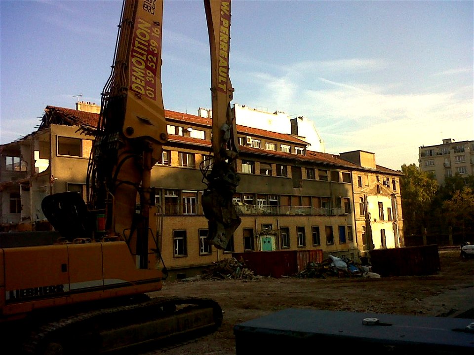 La destruction du batiment Maurice Lamy, Hôpital Necker-Enfants malades, Paris 15e