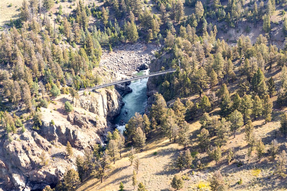 Yellowstone flood event 2022: Hellroaring Bridge and Yellowstone River (September 1)