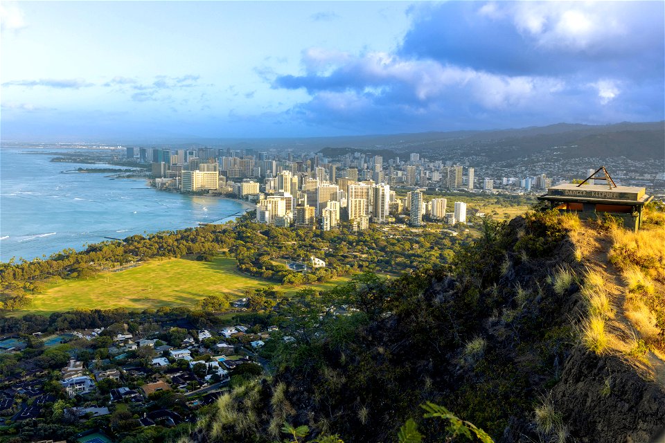 View from Diamond Head Crater, Hawaii