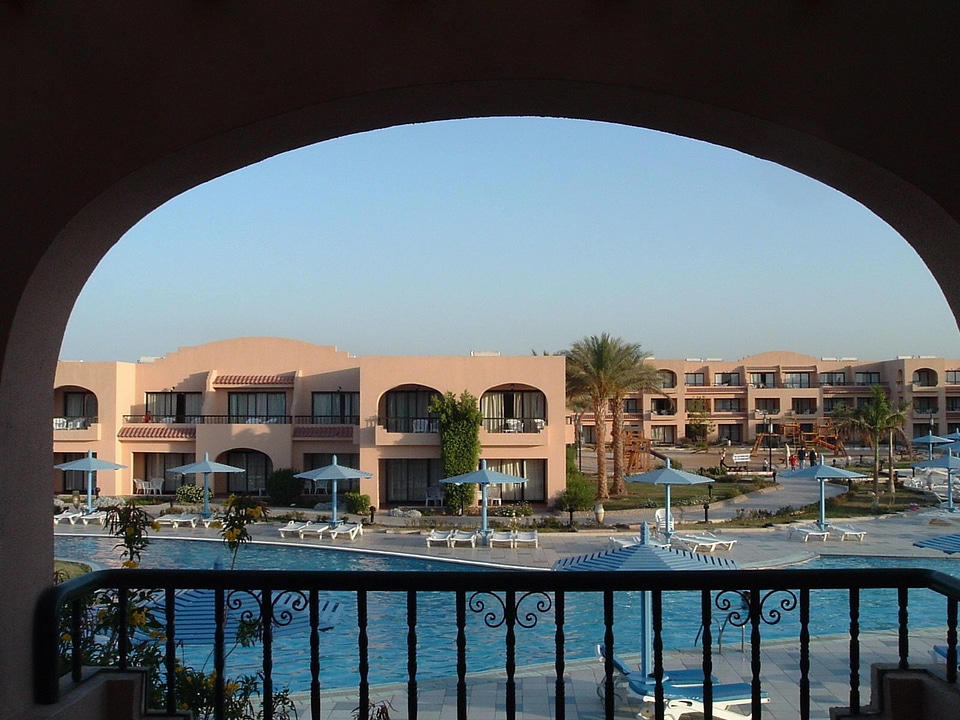 Hotel swimming pool building
