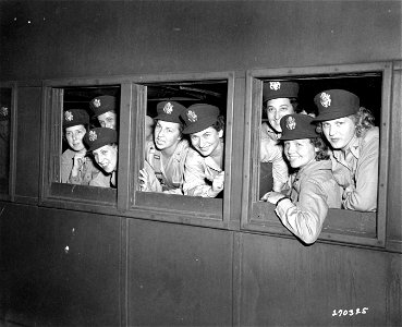 SC 270325 - These nurses looking out of the train windows are just arriving in the CBI, they are: photo