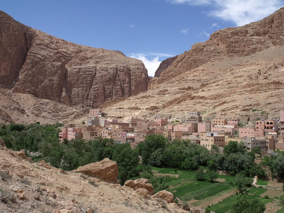 Mountain houses desert photo