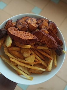French fries aloko fried banana photo