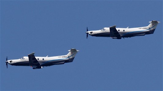 Pilatus PC-12-47E OE-EMS MHS AERO BETRIEB GmbH & Co KG from Vienna (4200 ft.)