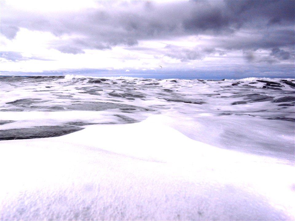 Kiteboarding, Waves, Saunton Sands Beach, Braunton, North Devon, UK   4th Oct 2022  Sea&Sea DX-2G photo