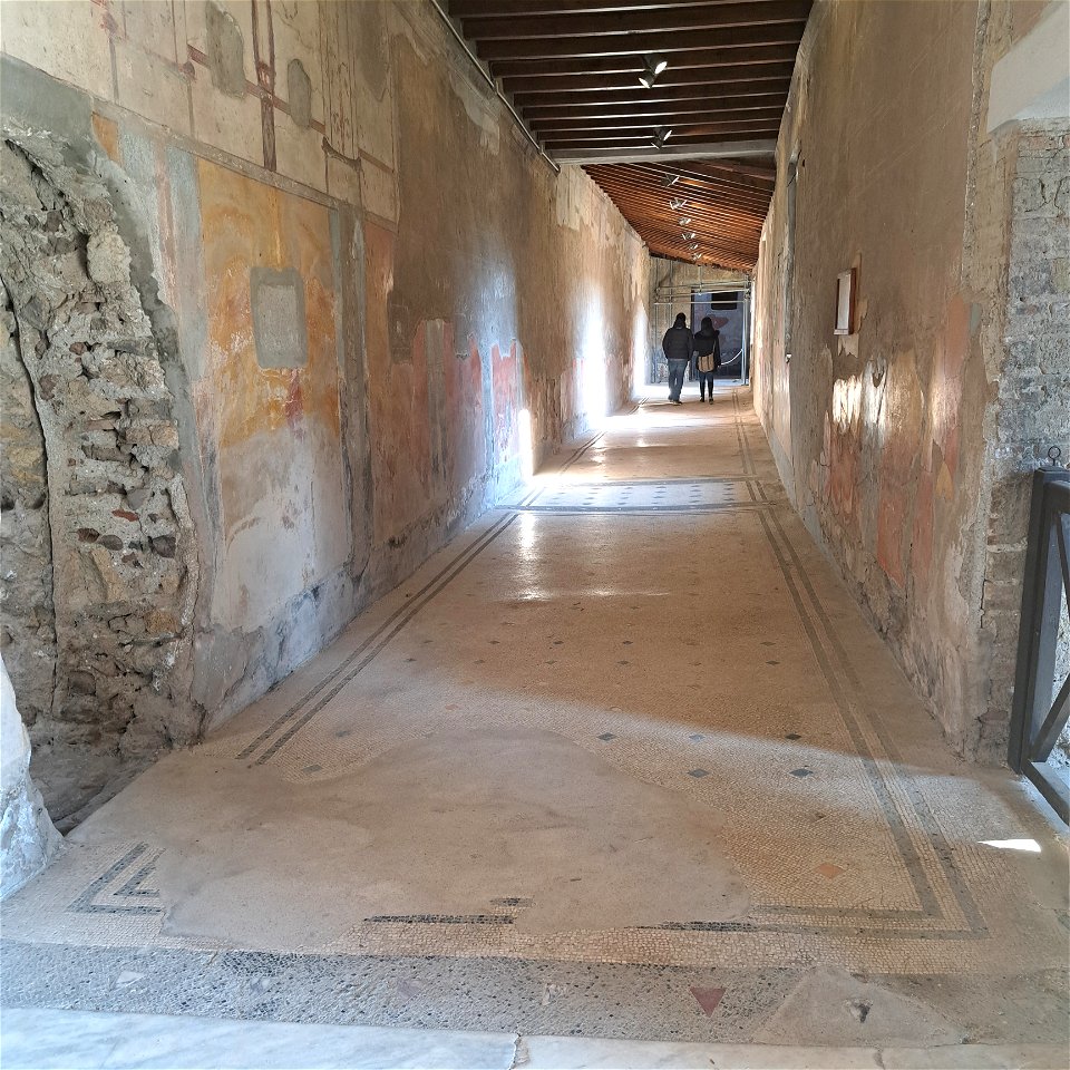 Marble hallway of house of Deers  Herculaneum Italy