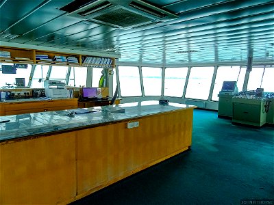 MV St Clare currently sails on the Portsmouth to Fishbourne route operated by Wightlink. She was built in Gdańsk in 2001. Photos of the bridge.