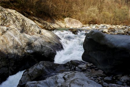 Big stones in the river photo