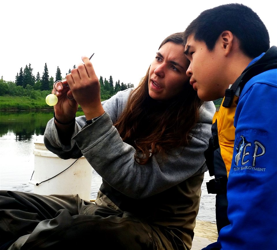 Isaiah and Jenny look at scales 2