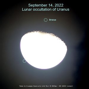 Rare occulation of Uranus by the Moon on 14 September 2022 photo