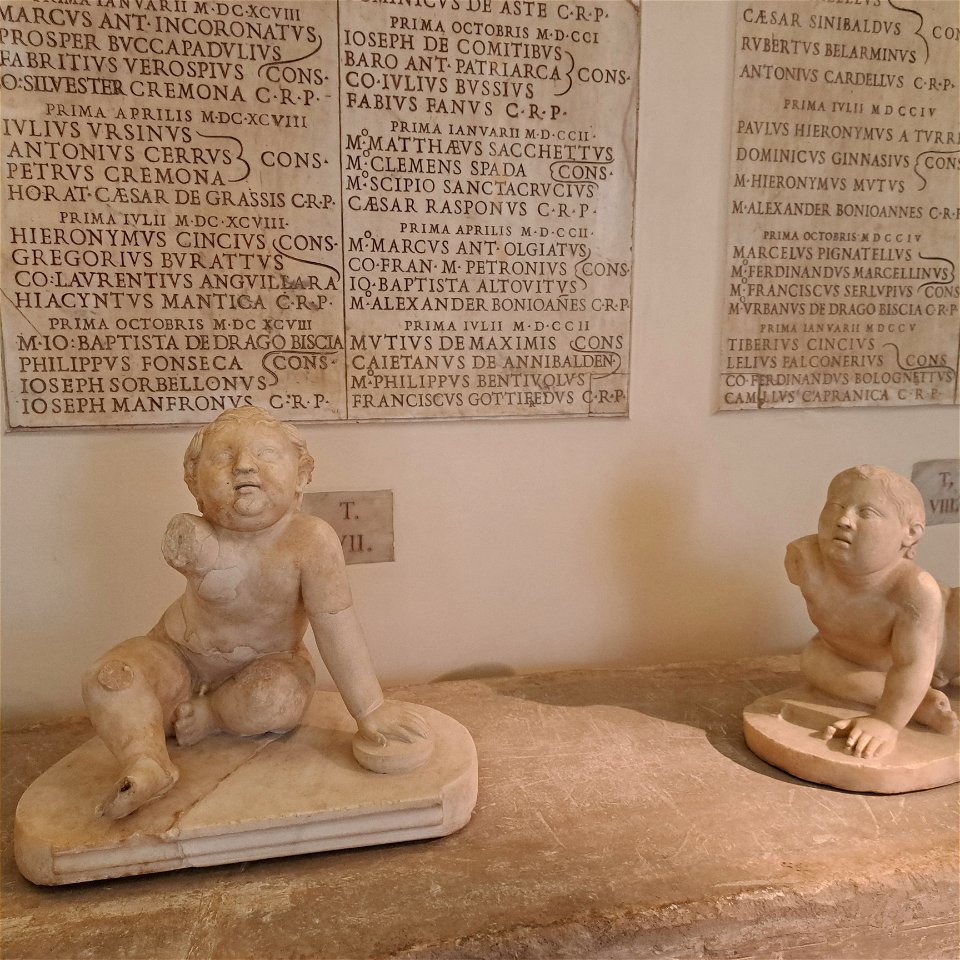 Creepy Remus and Romeulus Statues Capitoline Museum Rome Italy