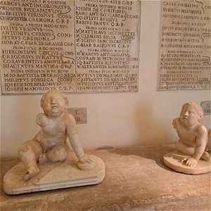 Creepy Remus and Romeulus Statues Capitoline Museum Rome Italy