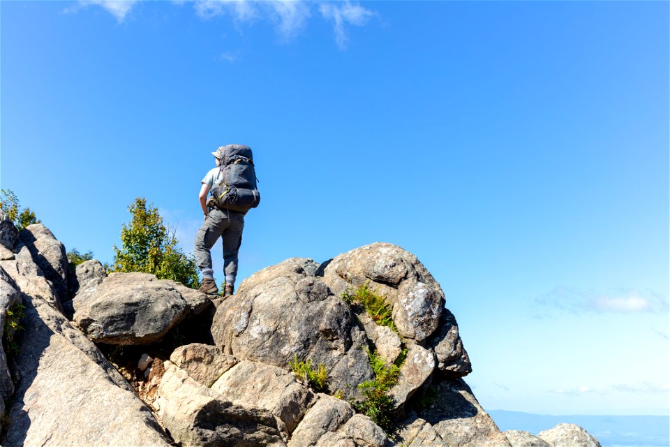 Mary's Rock Hiker on a Sunny Day