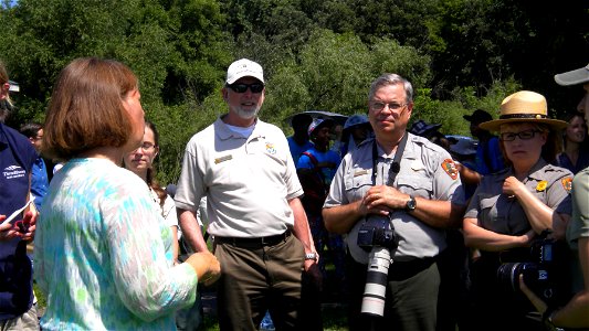 Members of the public, state, federal and non-profit agencies participated in the recovery and release of the birds photo